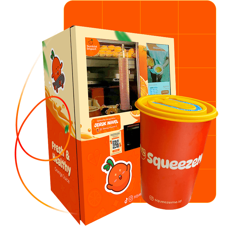 SqueezeMe Vending Machine - Mesin jus jeruk otomatis dengan teknologi modern