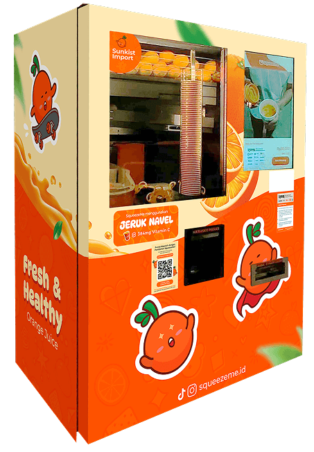 SqueezeMe Vending Machine Orange Juice - mesin otomatis jus jeruk